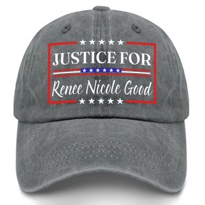 Vintage washed cotton grey baseball cap featuring Justice for Renee Nicole graphic print