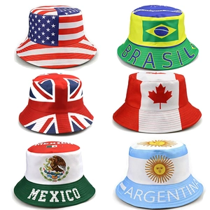 National Flag Bucket Hat Polyester Foldable Sun Protection Outdoor Travel Casual Sunshade Cap For Men Women