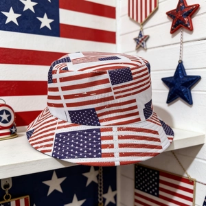 Bob réversible drapeau américain avec motif étoiles et rayures pour protection solaire