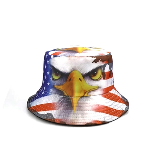 Fashionable American flag and eagle pattern bucket hat for outdoor activities