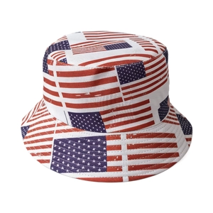 Chapeau bob réversible avec motif drapeau américain pour protection solaire et extérieur