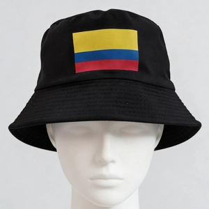 Bucket Hat Colombia Flag Polyester Foldable Sun Protection Outdoor Casual Summer For Men Women