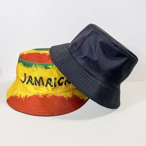 Jamaica Bucket Hat Red Yellow Green Rasta Flag Sun Protection Summer Fisherman Cap Unisex Polyester