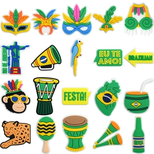 Breloques De Chaussure Thème Carnaval De Rio Brésil PVC Souple Épingles Décoratives Pour Sabots Sandales Sacs Accessoires DIY Nouveauté