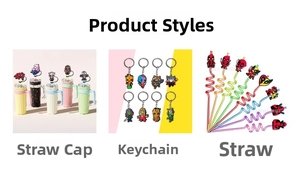 Detailed macro shot of Marvel superhero PVC shoe charms, keychains and straw toppers
