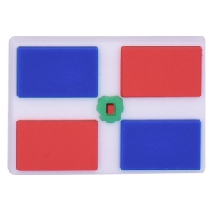 Dominican Republic flag PVC shoe charm for DIY accessories and phone cases