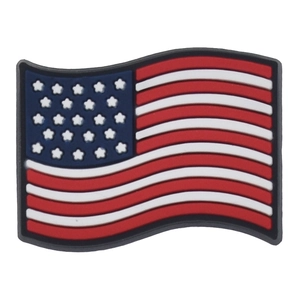 DIY American flag shoe charm made of soft PVC material for clogs and accessories