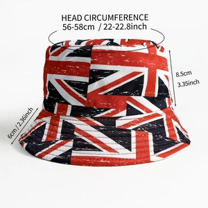 Unisex Union Jack bucket hat with vintage Union Jack pattern for sun protection