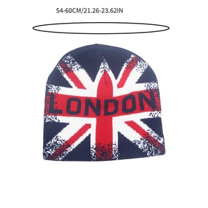 British flag London knit beanie hat for winter outdoor skiing and street fashion style
