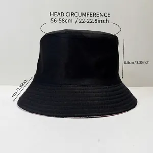 Cappello da pescatore reversibile con bandiera USA e tabella taglie per 56-58 cm