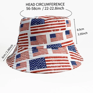Bob réversible imprimé drapeau américain, 56-58cm, pour protection solaire en plein air