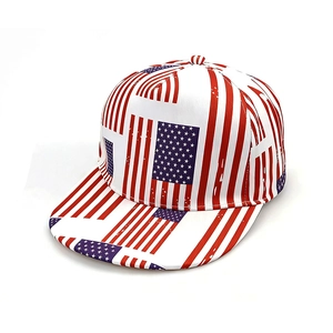 US Flag Digital Print Flat Brim Baseball Cap Fashion Hip Hop Streetwear Snapback Hat For Men Women Independence Day Gift