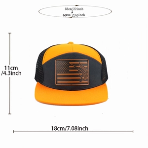 Detaillierte Größentabelle für Baseballkappe mit 11 cm Höhe und 18 cm Schirmbreite