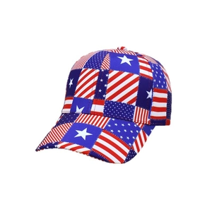 Modern baseball cap with American flag digital print and stars and stripes pattern