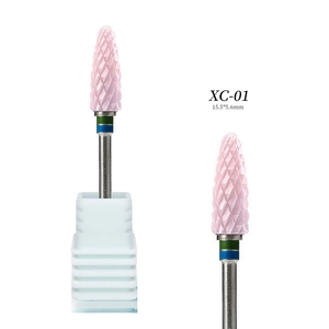 Punta fresa unghie in ceramica rosa XC-01 a forma di proiettile misura 15,5x5,6mm