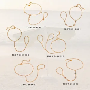Stainless Steel Finger Bracelet Hand Chain For Women Minimalist Zircon Artificial Pearl Waterproof Hypoallergenic Jewelry