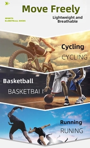 Breathable high-performance athletic socks for basketball, cycling and running sports