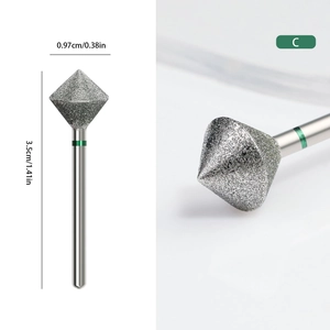 Diamant-Nagelschleifkopf Modell C mit 3,5 cm Länge und 0,97 cm Diamantschleifkopf-Detail