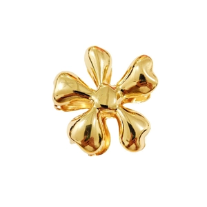 Elegant gold flower metal claw clip for women hair styling in polished mirror finish