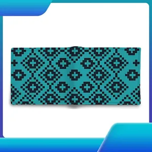 Men Bifold Wallet PU Leather Short Multi Card Slots ID Window Printed Skull Pattern Fashion Casual