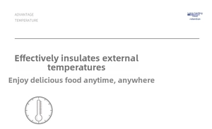 Detail view of thickened thermal lunch bag showing long-term temperature insulation