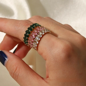 Women Ig Style Geometric Stainless Steel 18k Gold Plated Rings