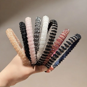 Handmade beaded headbands set in various colors with crystal beads for women