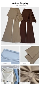 Détail du pantalon de yoga à taille haute avec jupe et coutures renforcées