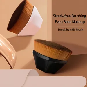 Macro detail of high-density bristles and hexagonal handle of the #55 foundation brush