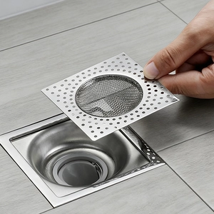 Stainless steel floor drain filter mesh, bathroom anti-clogging hair catcher detail view