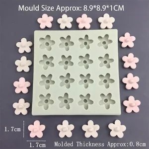 Silicone flower mold with 16 cavities for chocolate, fondant and candle making, 8.9cm