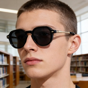 Polarized Sunglasses Men Square PC Metal Frame UV400 Retro Outdoor Driving Fashion Shades Sun Protection Eyewear