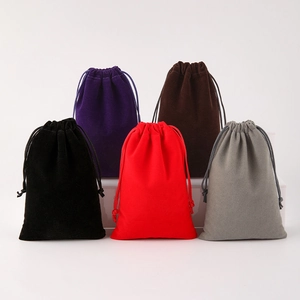 Soft Velvet Drawstring Pouch Bag Jewelry Storage Gift Packaging Portable Reusable Small Accessory Container Organizer Trinket Holder