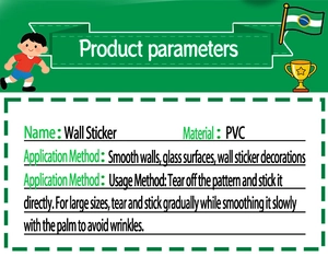 Detail guide showing PVC wall sticker application steps for smooth surfaces and glass