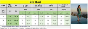 Detailed size guide table for chiffon one shoulder split maxi dress with US/EU measurements