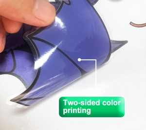 Detailed view of two-sided color printing on durable football fan wall stickers