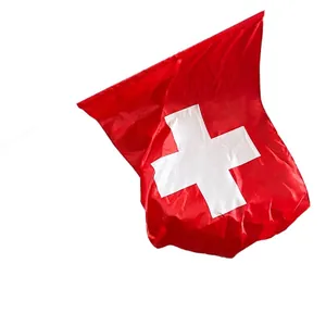 Switzerland flag made of durable polyester fabric with white cross on red background