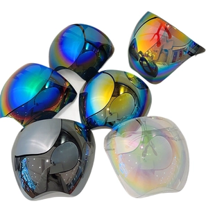Colorful full face protective shields for cycling with anti-fog gradient mirror finish