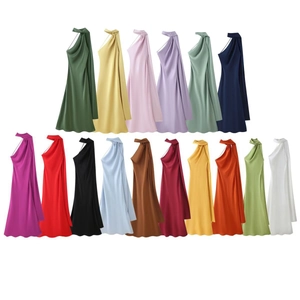 Detailed grid showing 16 vibrant colors of satin cowl neck halter maxi dresses