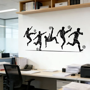 Soccer silhouette wall stickers for sports enthusiasts decorating office or home walls