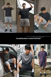 Detailed views of vintage washed cotton sets featuring distressed texture and casual fit