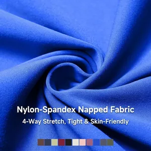 Soft brushed royal blue yoga tank top fabric with 4-way stretch and skin-friendly texture