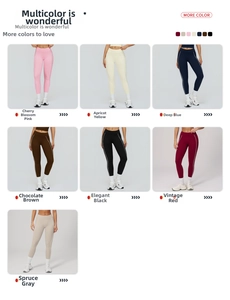 Collage di leggings da yoga a vita alta in sette colori a contrasto per la corsa sportiva