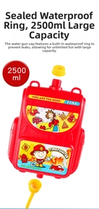 2500ml red fire extinguisher backpack water tank with yellow hose for summer water play