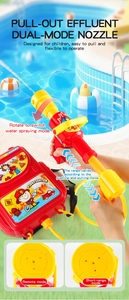Dual-mode adjustable nozzle on children's firefighter backpack water gun toy