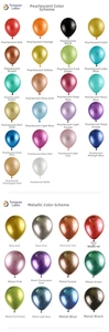 Selection of 10-inch metallic and pearlescent latex balloons in various vibrant colors