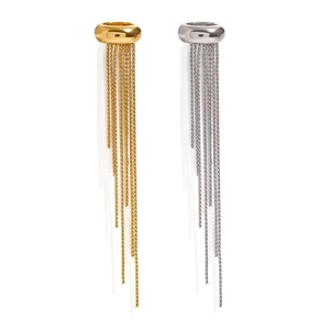 Clips d'oreilles minimalistes en acier inoxydable avec pampilles dorées et argentées