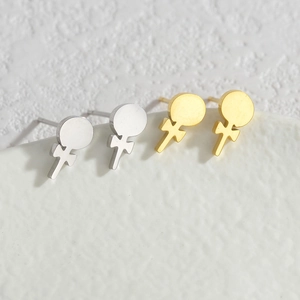 Stainless Steel Venus Symbol Stud Earrings Minimalist Geometric Female Sign Jewelry For Women Niche Style Accessory