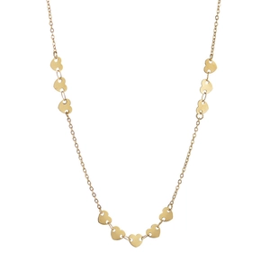 Collier minimaliste en acier inoxydable plaqué or 14K avec breloques cœur
