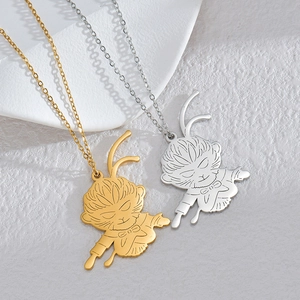 Collier avec pendentif Sun Wukong en acier titane doré et argenté pour hommes et femmes